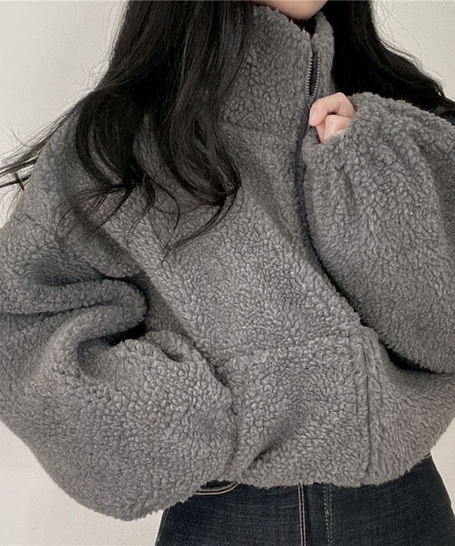 lulufa(ルルファ)の「スタンドネックZIPフリース(パーカー・レディース・アイボリー/グレー/ネイビー・MEDIUM/LARGE)」の18枚目の写真