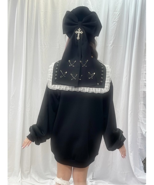Jamie エーエヌケー（ジェイミーエーエヌケー）の「ゴシックリメイクJK制服ジャージ（パーカー・レディース・ブラック/ホワイト・M）」の10枚目の写真