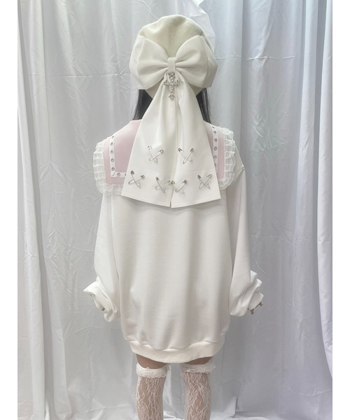 Jamie エーエヌケー（ジェイミーエーエヌケー）の「ゴシックリメイクJK制服ジャージ（パーカー・レディース・ブラック/ホワイト・M）」の6枚目の写真