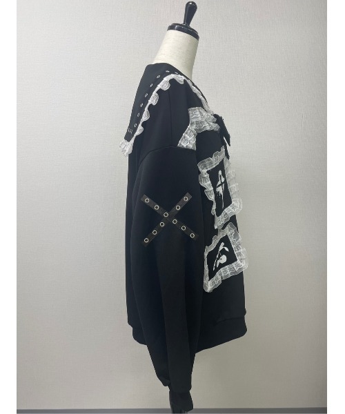 Jamie エーエヌケー（ジェイミーエーエヌケー）の「ゴシックリメイクJK制服ジャージ（パーカー・レディース・ブラック/ホワイト・M）」の17枚目の写真