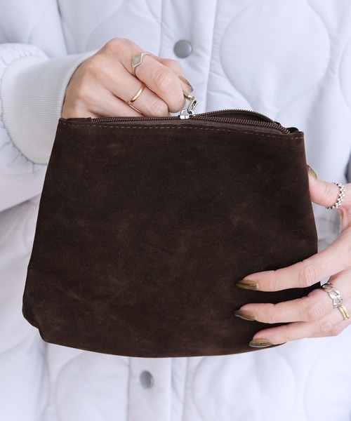 reca（レカ）の「ポーチ付きスエードトートバッグ（トートバッグ・レディース・ブラウン/ダークブラウン・ONE SIZE）」の5枚目の写真
