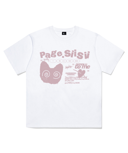 PAGESIISII(ページシシ)の「ハートアタックキャットプリント半袖Tシャツホワイト(Tシャツ/カットソー・レディース・その他・SMALL/MEDIUM/LARGE)」の2枚目の写真
