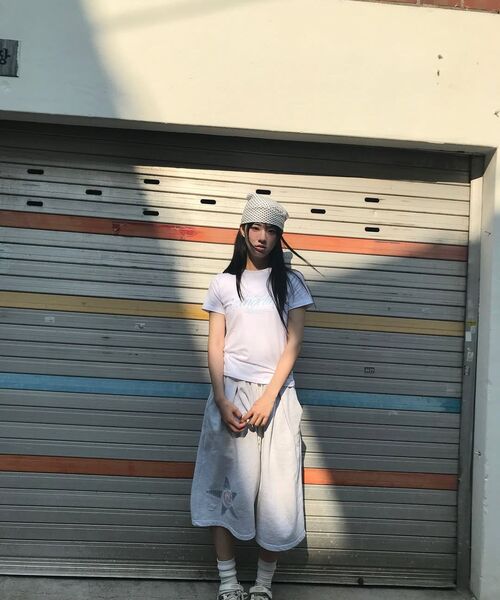 VENHIT（ベンヒット）の「チェックスタープリケバミューダパンツ[ホワイトメランジ]（その他パンツ・レディース・ホワイト・MEDIUM/LARGE/X-LARGE）」の3枚目の写真