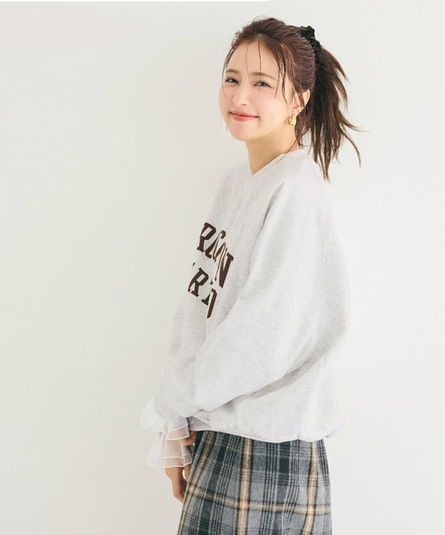coca(coca)(コカ)の「裏起毛ラグランロゴスウェット(スウェット・レディース・ブルー/ライトグレー/ホワイト/チャコール・L/M/S)」の7枚目の写真