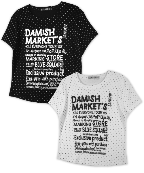 DAMISH(ダミシュ)の「マーケットスドットグラフィックTシャツ_ブラック(Tシャツ/カットソー・レディース・ブラック・FREE)」の2枚目の写真