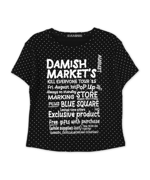 DAMISH(ダミシュ)の「マーケットスドットグラフィックTシャツ_ブラック(Tシャツ/カットソー・レディース・ブラック・FREE)」の4枚目の写真