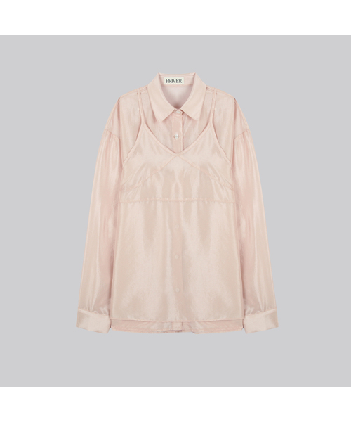 FRIVER07（フリバー07）の「Sheer bustier blouse set [FRFA01BL01]_Cream（シャツ/ブラウス・レディース・クリーム/ピンク・FREE）」の2枚目の写真