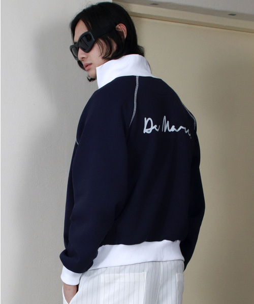 DEMARC(ドゥマーク)の「M COLOR STITCH NEOPRENE LOGO BLOUSON JUMPER NAVY(ブルゾン・メンズ・その他・MEDIUM/LARGE)」の4枚目の写真