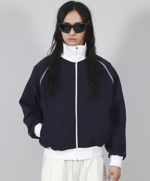 DEMARC(ドゥマーク)の「M COLOR STITCH NEOPRENE LOGO BLOUSON JUMPER NAVY(ブルゾン・メンズ・その他・MEDIUM/LARGE)」の5枚目の写真
