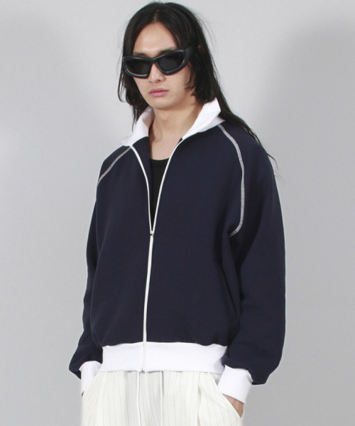 DEMARC(ドゥマーク)の「M COLOR STITCH NEOPRENE LOGO BLOUSON JUMPER NAVY(ブルゾン・メンズ・その他・MEDIUM/LARGE)」の13枚目の写真