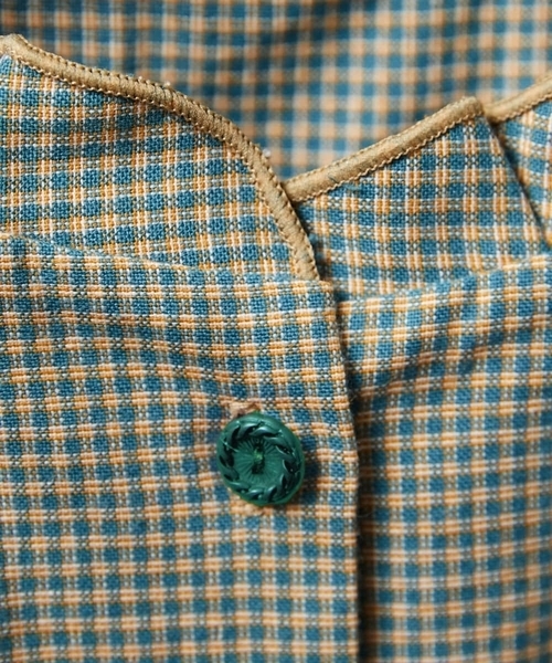 Jocomomola(ホコモモラ)の「Flor pequena チェックフラワー刺繍ワンピース(ワンピース・レディース・グリーン/ライトピンク・40)」の19枚目の写真