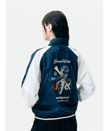 JAMIE WEST（ジェイミーウエスト）の「リバーシブルハイネックスーベニアジャケット（ブルー）（スタジャン）」