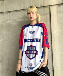 DUCKDIVE（ダックダイブ）の「オフロードメッシュショートスリーブレッド（Tシャツ/カットソー）」