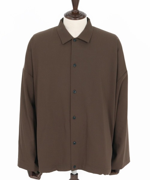 ADAM PATEK(アダムパテック)の「【ADAMPATEK/アダムパテック】rounded over shirt オーバーシャツ(シャツ/ブラウス・メンズ・ダークグレー/ブラウン/ブラック・2/1)」の4枚目の写真