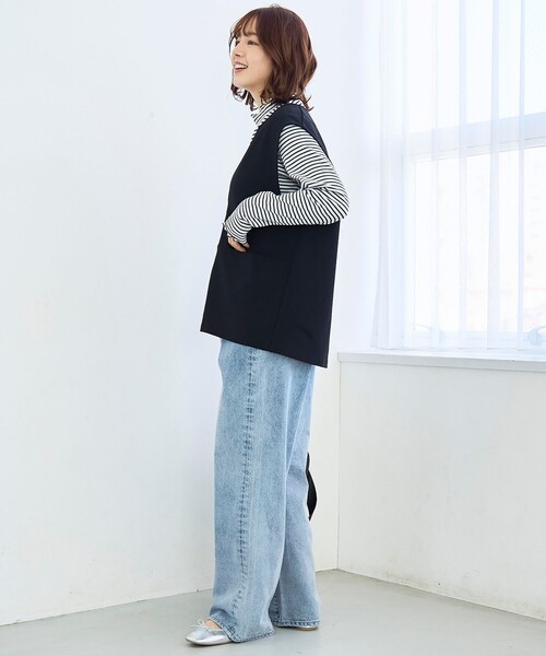 coen（コーエン）の「カットジョーゼット キーネックベスト（ベスト・レディース・ブラック/ライトグレー・L/M）」の20枚目の写真