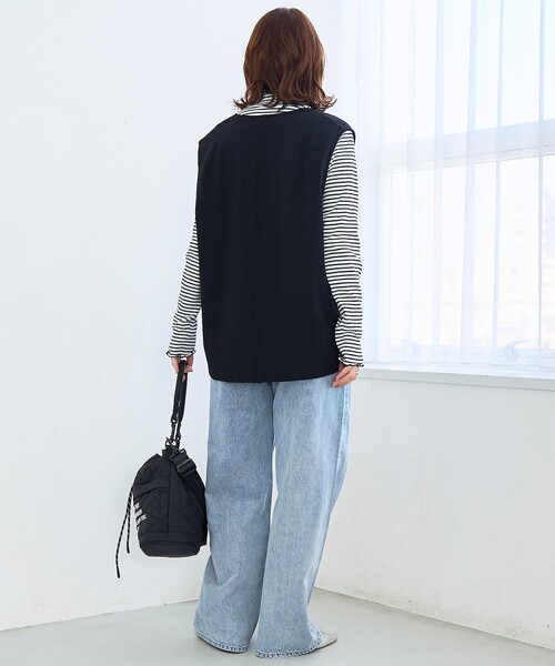 coen（コーエン）の「カットジョーゼット キーネックベスト（ベスト・レディース・ブラック/ライトグレー・L/M）」の21枚目の写真