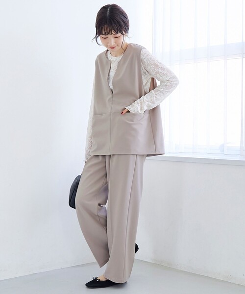 coen（コーエン）の「カットジョーゼット キーネックベスト（ベスト・レディース・ブラック/ライトグレー・L/M）」の14枚目の写真