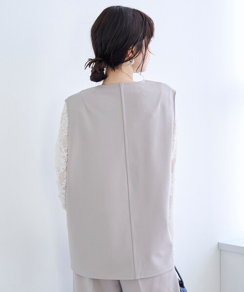 coen（コーエン）の「カットジョーゼット キーネックベスト（ベスト・レディース・ブラック/ライトグレー・L/M）」の18枚目の写真