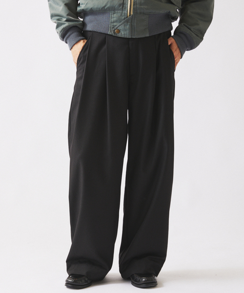 JOURNAL STANDARD relume(ジャーナルスタンダード レリューム)の「ヒールカット ルーズ ライトスラックス(スラックス・メンズ・ブラック/ベージュ/ネイビー・SMALL/MEDIUM/LARGE)」の4枚目の写真