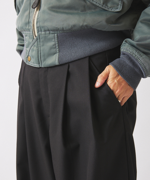 JOURNAL STANDARD relume(ジャーナルスタンダード レリューム)の「ヒールカット ルーズ ライトスラックス(スラックス・メンズ・ブラック/ベージュ/ネイビー・SMALL/MEDIUM/LARGE)」の5枚目の写真