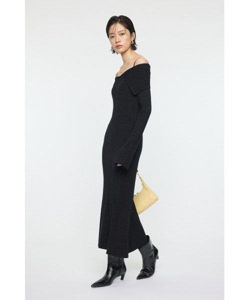 MOUSSY（マウジー）の「BIG COLLAR ニットドレス（ワンピース・レディース・ブラック/ブラウン/ネイビー・1/2）」の6枚目の写真