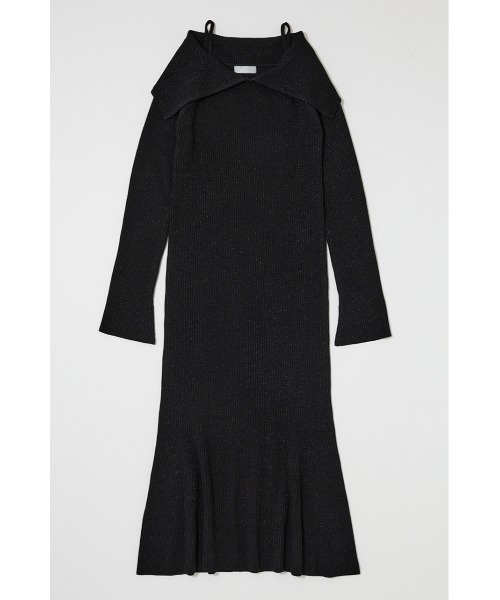 MOUSSY（マウジー）の「BIG COLLAR ニットドレス（ワンピース・レディース・ブラック/ブラウン/ネイビー・1/2）」の8枚目の写真
