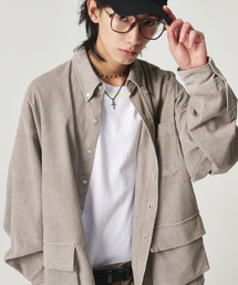 GOSTREET（ゴーストリート）の「Overfit pigment corduroy shirt in gray（シャツ/ブラウス）」
