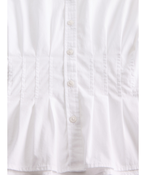 GAP（ギャップ）の「オーガニックコットン ポプリン フィットシャツ（シャツ/ブラウス・レディース・ホワイト/ホワイト×ネイビー・L/XS/S/M/XXS）」の7枚目の写真