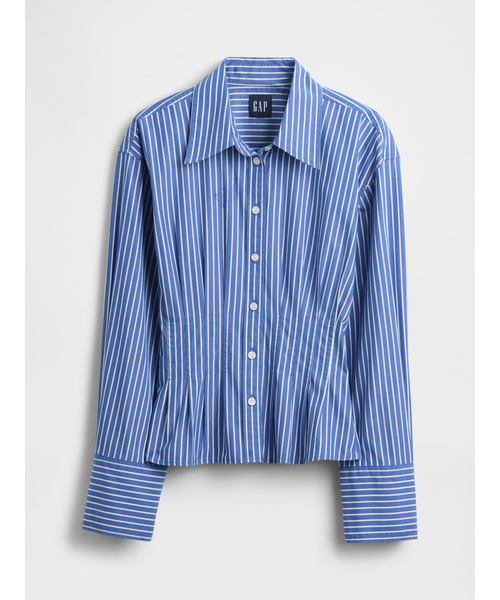 GAP（ギャップ）の「オーガニックコットン ポプリン フィットシャツ（シャツ/ブラウス・レディース・ホワイト/ホワイト×ネイビー・L/XS/S/M/XXS）」の8枚目の写真