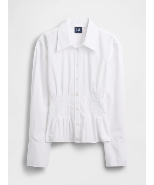GAP（ギャップ）の「オーガニックコットン ポプリン フィットシャツ（シャツ/ブラウス・レディース・ホワイト/ホワイト×ネイビー・L/XS/S/M/XXS）」の9枚目の写真