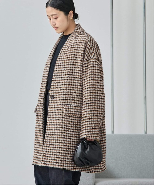 journal standard L'essage（ジャーナルスタンダードレサージュ）の「《追加3》SUPER140S/GIOLICA コクーンコート（ノーカラーコート・レディース・ブラウン・38/36）」の2枚目の写真