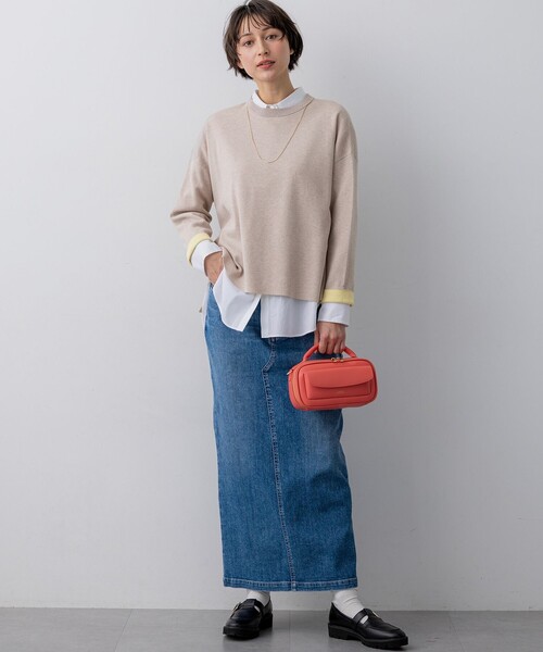 23区(ニジュウサンク)の「バイカラーダブルフェイス ニット(ニット/セーター・レディース・ピンク系/ベージュ系/スモーキーグリーン系/ネイビー系・38)」の14枚目の写真
