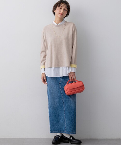 23区(ニジュウサンク)の「バイカラーダブルフェイス ニット(ニット/セーター・レディース・ピンク系/ベージュ系/スモーキーグリーン系/ネイビー系・38)」の15枚目の写真