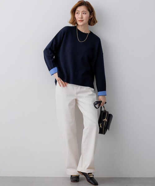 23区(ニジュウサンク)の「バイカラーダブルフェイス ニット(ニット/セーター・レディース・ピンク系/ベージュ系/スモーキーグリーン系/ネイビー系・38)」の18枚目の写真