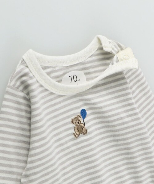 BRANSHES（ブランシェス）の「【ベビー／セット】サロペット＆ボディスーツ（ロンパース・キッズ・ネイビー/アイボリー・70/80）」の5枚目の写真