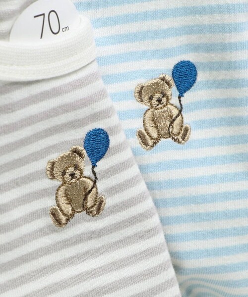 BRANSHES（ブランシェス）の「【ベビー／セット】サロペット＆ボディスーツ（ロンパース・キッズ・ネイビー/アイボリー・70/80）」の6枚目の写真