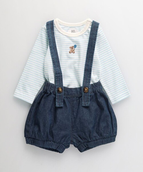 BRANSHES（ブランシェス）の「【ベビー／セット】サロペット＆ボディスーツ（ロンパース・キッズ・ネイビー/アイボリー・70/80）」の13枚目の写真