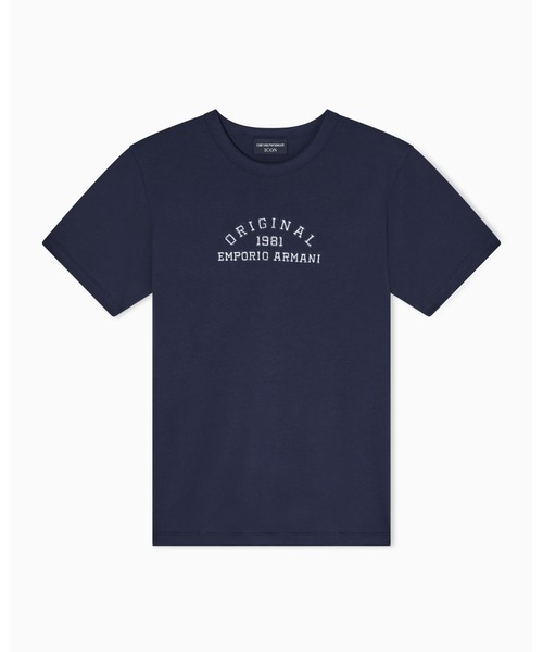 EMPORIO ARMANI(エンポリオアルマーニ)の「【エンポリオ アルマーニ】Icon Tシャツ スーピマジャージー ロゴ刺繍(Tシャツ/カットソー・レディース・オフホワイト/ネイビー・LARGE/MEDIUM/SMALL)」の3枚目の写真