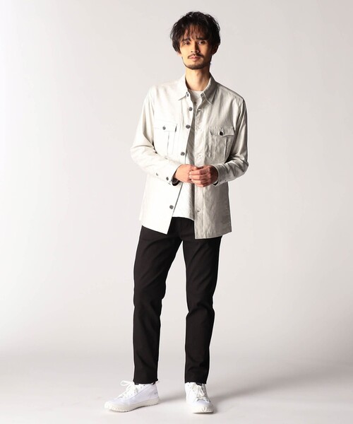 NICOLE CLUB FOR MEN(ニコルクラブフォーメン)の「ツイルストレッチCPOシャツブルゾン(その他アウター・メンズ・ライトグレー/ブラック/グレー/サックスブルー・MEDIUM/LARGE/X-LARGE)」の5枚目の写真