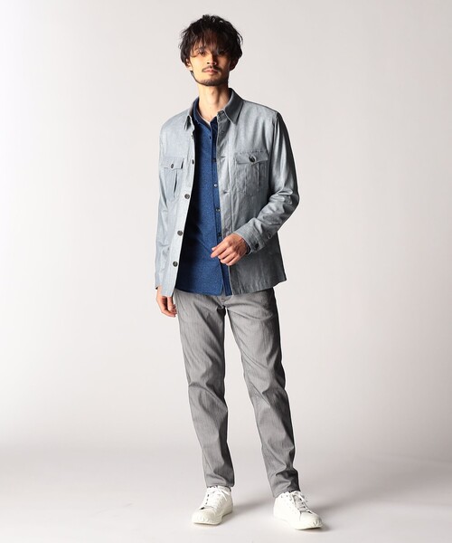 NICOLE CLUB FOR MEN(ニコルクラブフォーメン)の「ツイルストレッチCPOシャツブルゾン(その他アウター・メンズ・ライトグレー/ブラック/グレー/サックスブルー・MEDIUM/LARGE/X-LARGE)」の8枚目の写真