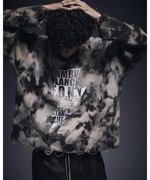DANKE SCHON(ダンケシェーン)の「DankeSchon/ダンケシェーン/BLEACH KNIT(ニット/セーター・メンズ・ベージュ・M/L)」の3枚目の写真