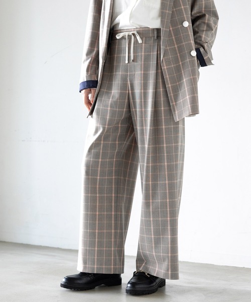 Elura(エルーラ)の「映えラクワイドパンツ<低身長サイズあり>/634730(その他パンツ・レディース・チェック/ネイビー/ライトグレー・MEDIUM/LARGE/FREE(S))」の3枚目の写真