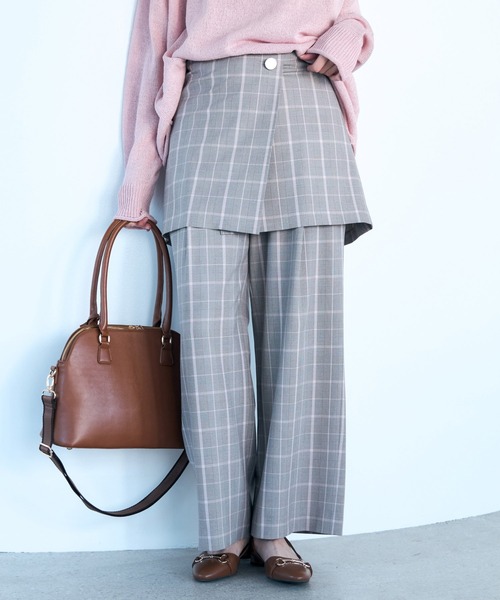 Elura(エルーラ)の「映えラクワイドパンツ<低身長サイズあり>/634730(その他パンツ・レディース・チェック/ネイビー/ライトグレー・MEDIUM/LARGE/FREE(S))」の8枚目の写真