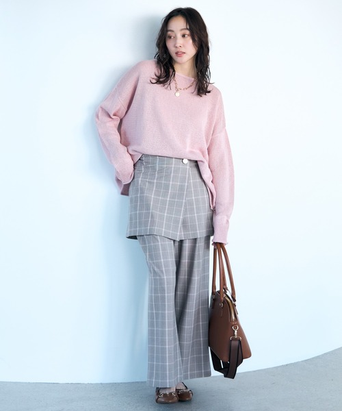 Elura(エルーラ)の「映えラクワイドパンツ<低身長サイズあり>/634730(その他パンツ・レディース・チェック/ネイビー/ライトグレー・MEDIUM/LARGE/FREE(S))」の5枚目の写真