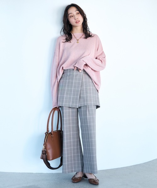 Elura(エルーラ)の「映えラクワイドパンツ<低身長サイズあり>/634730(その他パンツ・レディース・チェック/ネイビー/ライトグレー・MEDIUM/LARGE/FREE(S))」の6枚目の写真