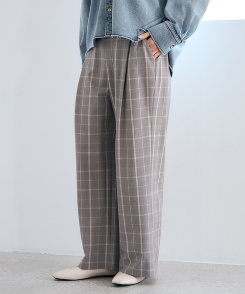 Elura(エルーラ)の「映えラクワイドパンツ<低身長サイズあり>/634730(その他パンツ・レディース・チェック/ネイビー/ライトグレー・MEDIUM/LARGE/FREE(S))」の12枚目の写真