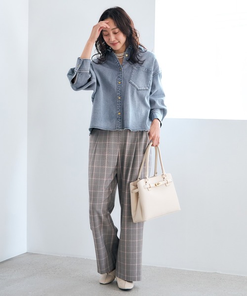 Elura(エルーラ)の「映えラクワイドパンツ<低身長サイズあり>/634730(その他パンツ・レディース・チェック/ネイビー/ライトグレー・MEDIUM/LARGE/FREE(S))」の9枚目の写真