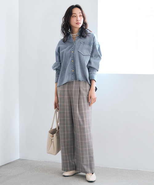 Elura(エルーラ)の「映えラクワイドパンツ<低身長サイズあり>/634730(その他パンツ・レディース・チェック/ネイビー/ライトグレー・MEDIUM/LARGE/FREE(S))」の10枚目の写真