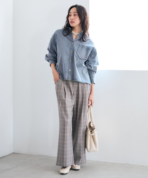 Elura(エルーラ)の「映えラクワイドパンツ<低身長サイズあり>/634730(その他パンツ・レディース・チェック/ネイビー/ライトグレー・MEDIUM/LARGE/FREE(S))」の11枚目の写真