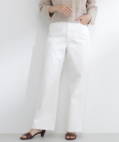NATURAL BEAUTY BASIC（ナチュラルビューティーベーシック）の「◇ワイドストレートデニムパンツ（デニムパンツ・レディース・オフホワイト/ブルー/ピンク/ブルー系その他2・X-SMALL/SMALL/MEDIUM）」の6枚目の写真